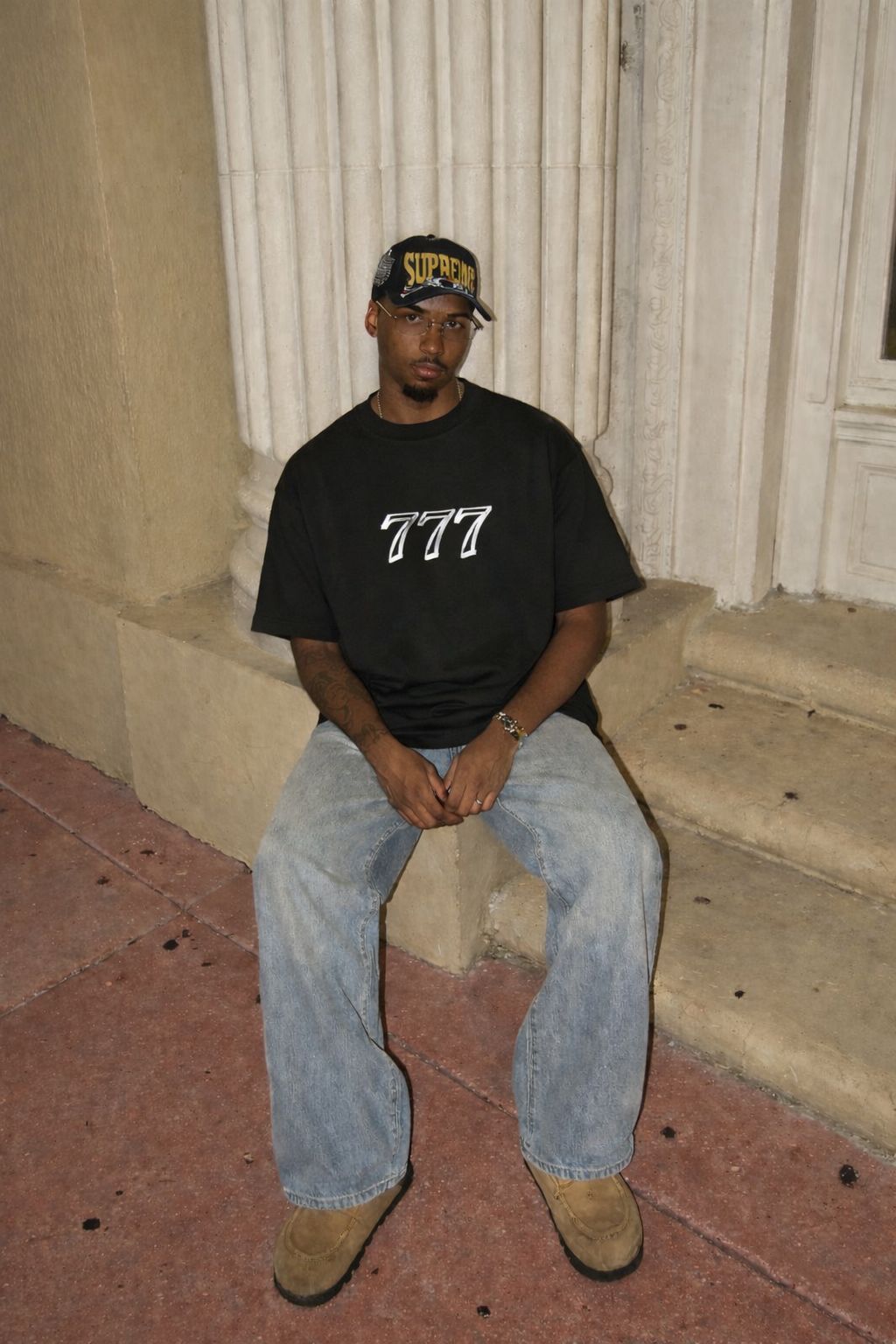 City Off Domes Triple 7  Black Tshirt