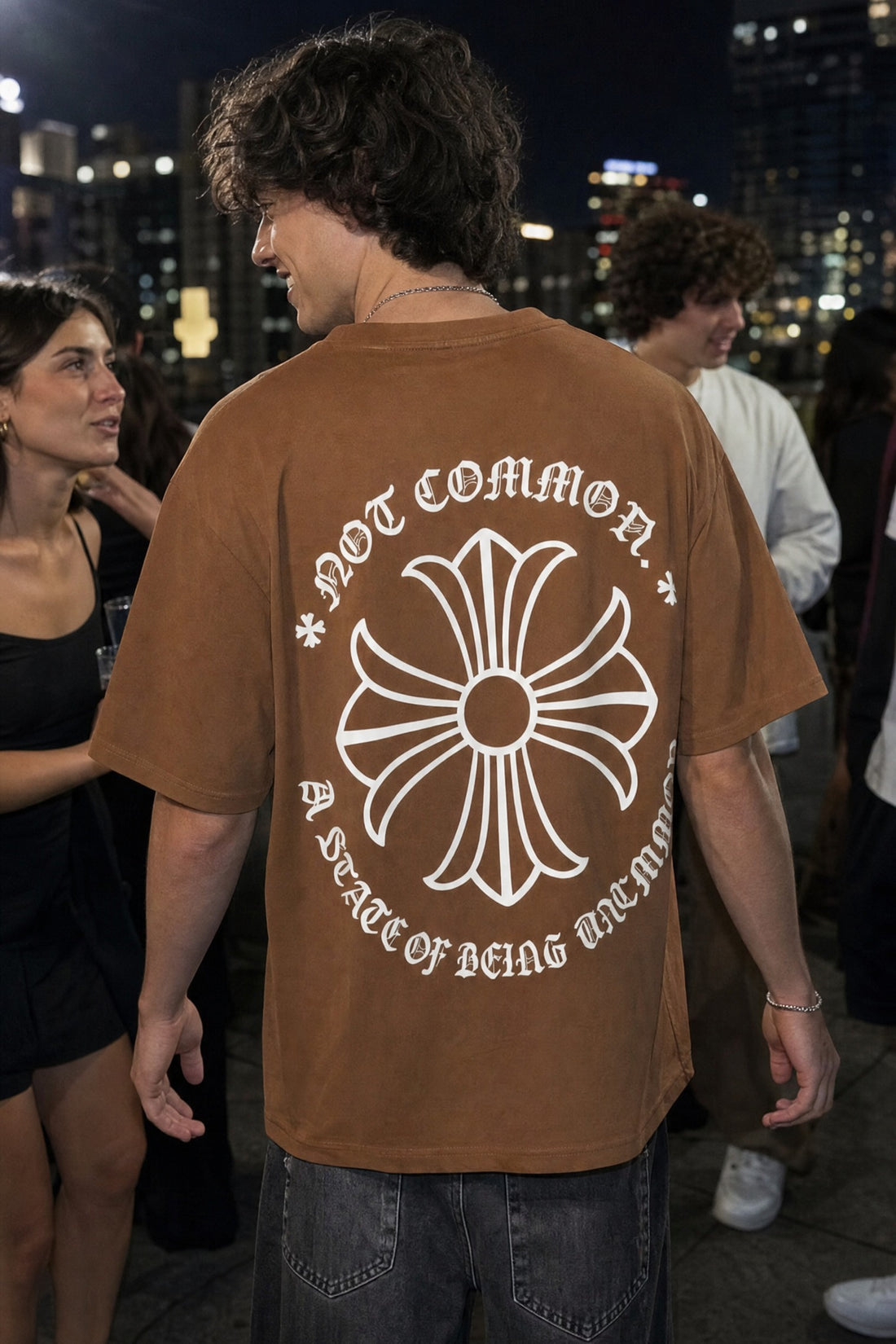 City Off Domes Empty Flower Brown T-Shirt