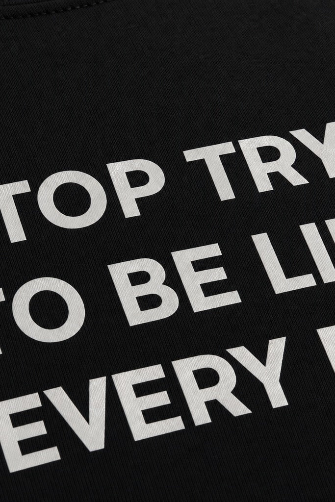 City Off Domes Fearless Print Black T-Shirt