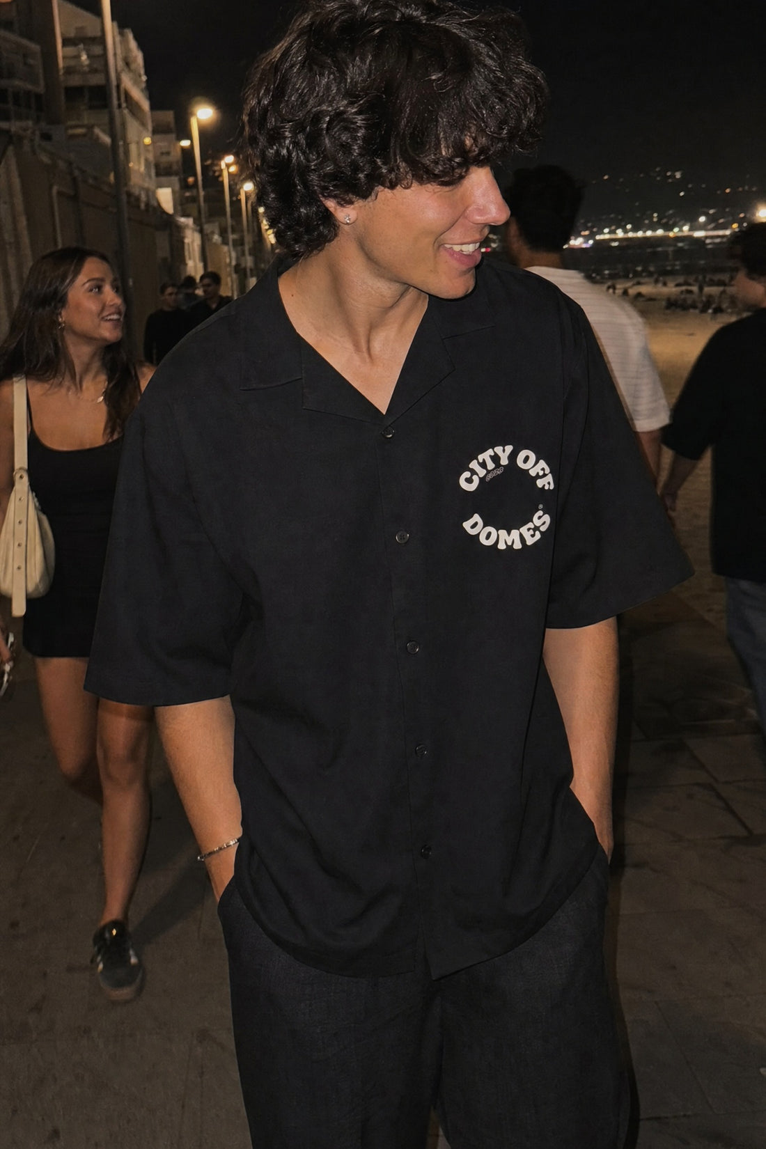 City Off Domes Dynasty Wear Black Bowling Shirt