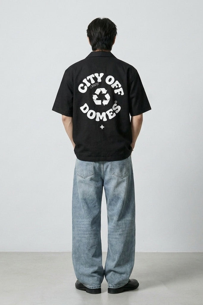 City Off Domes Dynasty Wear Black Bowling Shirt