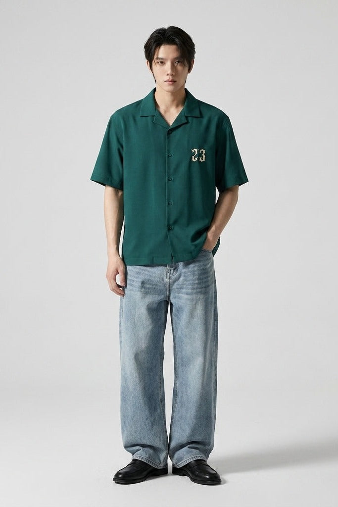 City Off Domes Icon Range Green Bowling Shirt