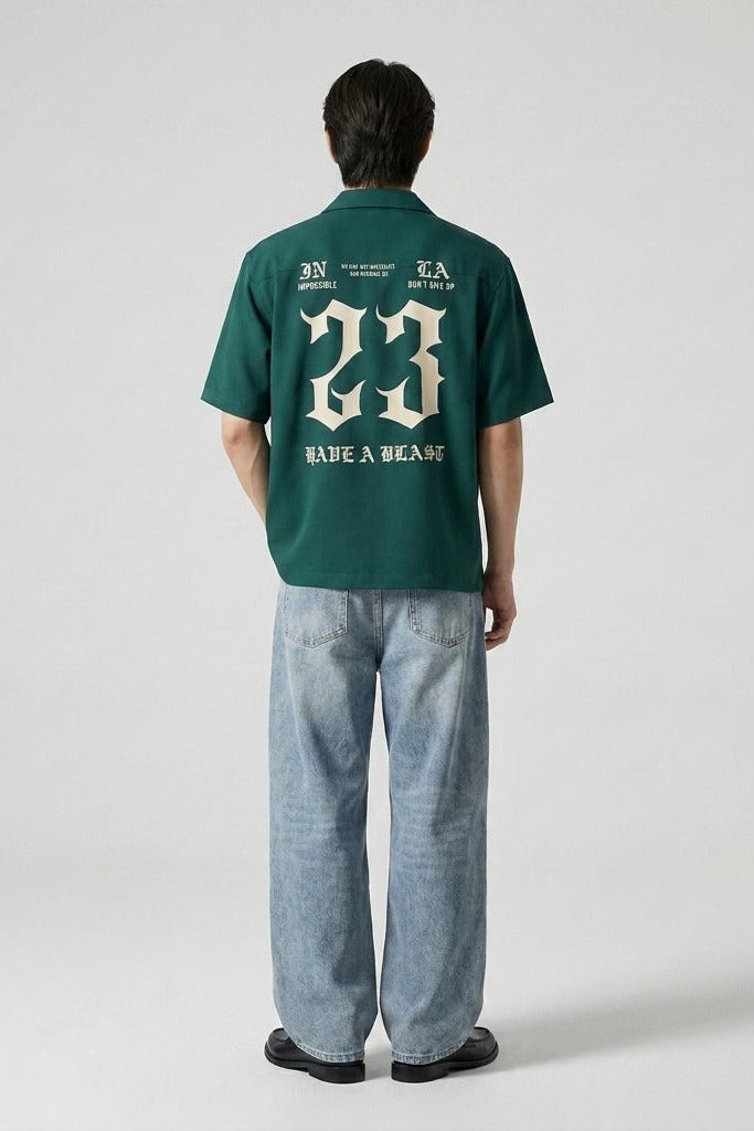 City Off Domes Icon Range Green Bowling Shirt