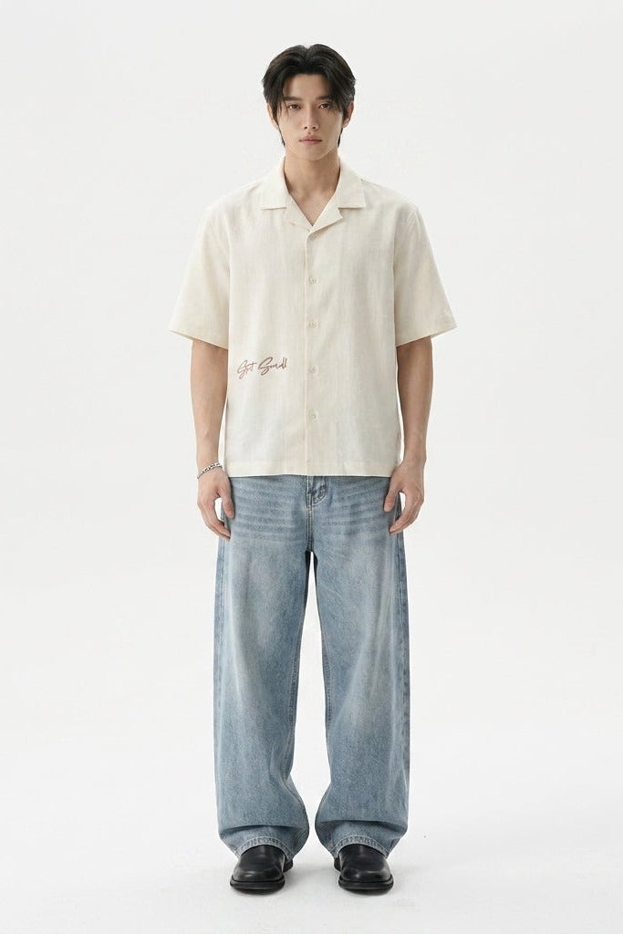 City Off Domes Ink Reverie White Bowling Shirt