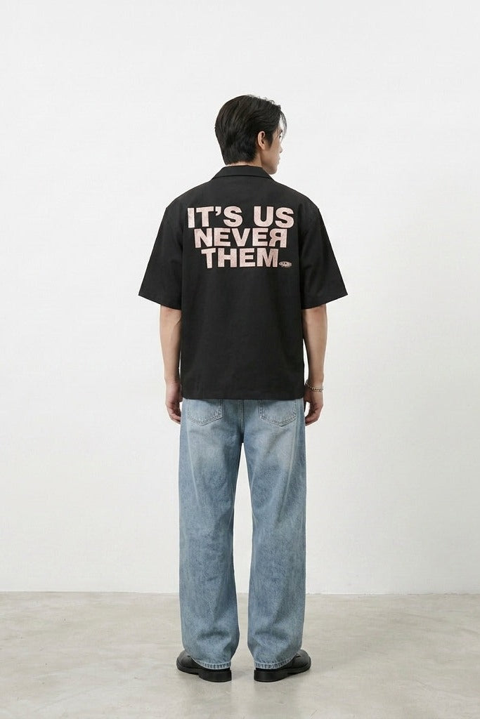 City Off Domes Keep Inspiring Black Bowling Shirt