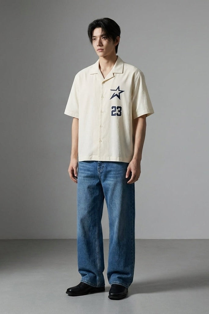 City Off Domes Rise Within White Bowling Shirt