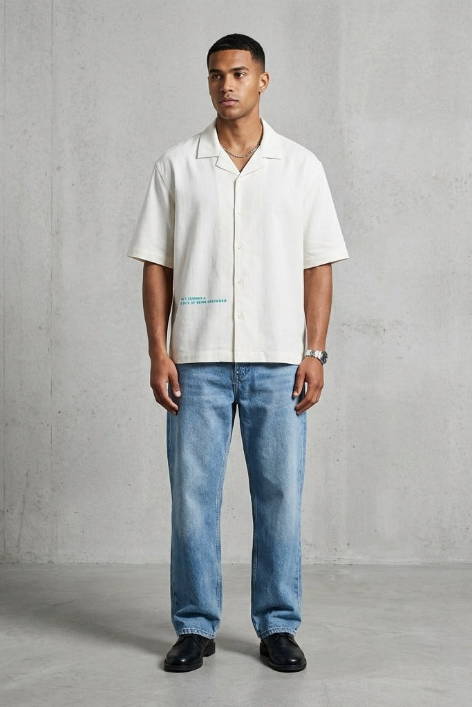 City Off Domes Elevate Daily White Bowling Shirt