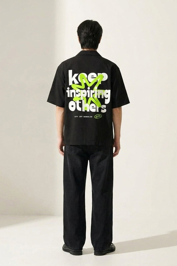 City Off Domes Next Wave Black Bowling Shirt