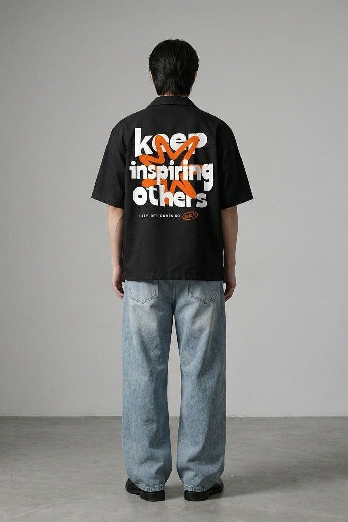 City Off Domes Next Wave Black Bowling Shirt