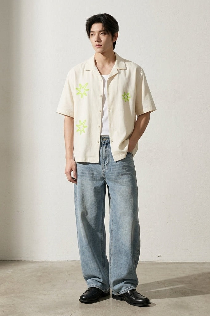 City Off Domes Next Wave White Bowling Shirt