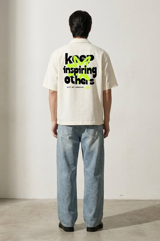 City Off Domes Next Wave White Bowling Shirt