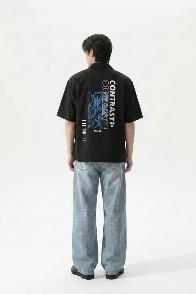 City Off Domes Starline Collective Black Bowling Shirt