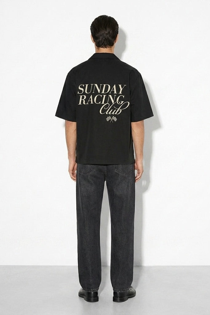 City Off Domes Sunday Racing Black Bowling Shirt