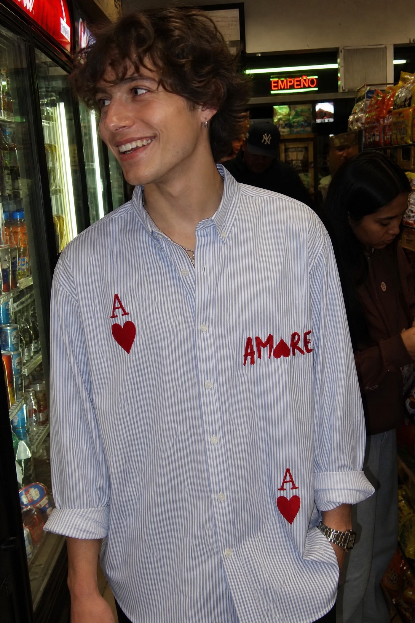 City Off Domes Aamore Blue Stripe Shirt