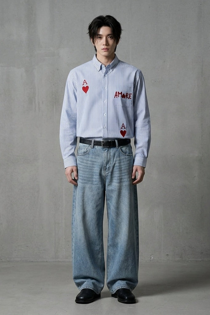 City Off Domes Aamore Blue Stripe Shirt