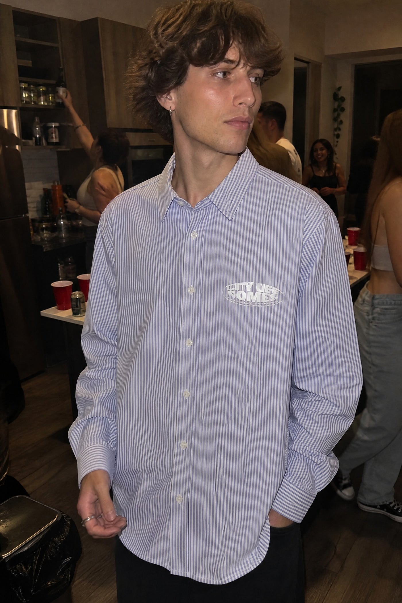City Off Domes Chaos Theory Blue Stripe Shirt