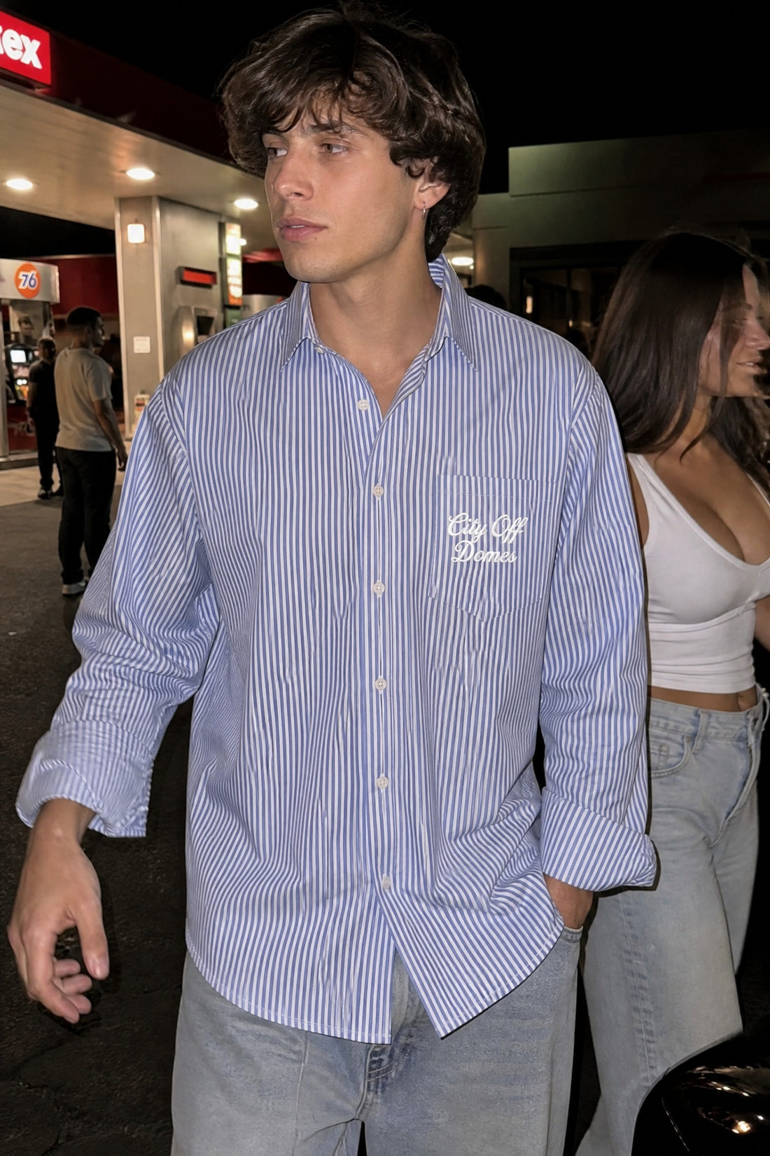 City Off Domes Fearless Frequency Blue Stripe Shirt