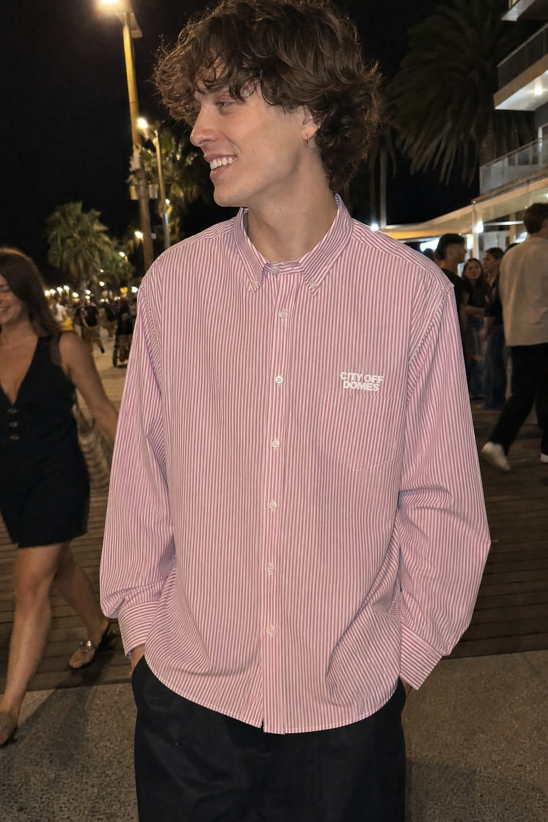 City Off Domes Fearless Frequency Pink Stripe Shirt