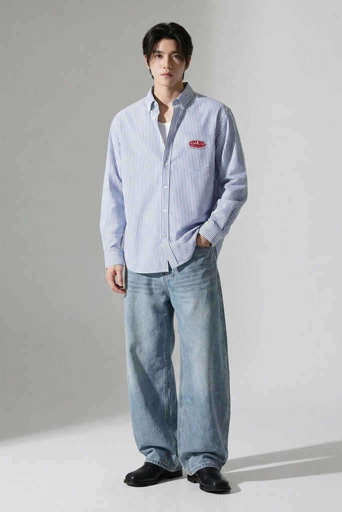 City Off Domes Mind Killer Blue Stripe Shirt