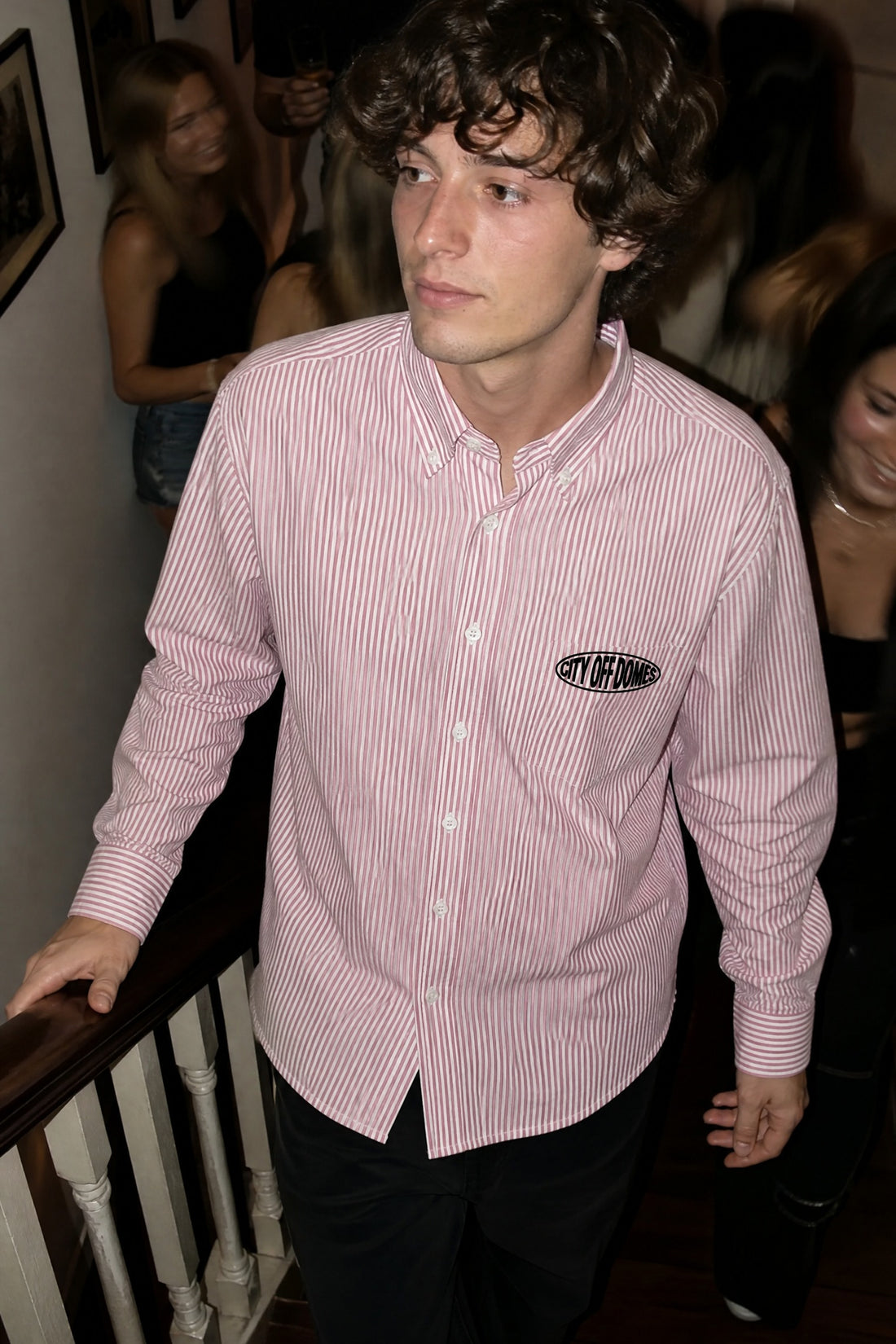 City Off Domes Rock Star Pink Stripe Shirt