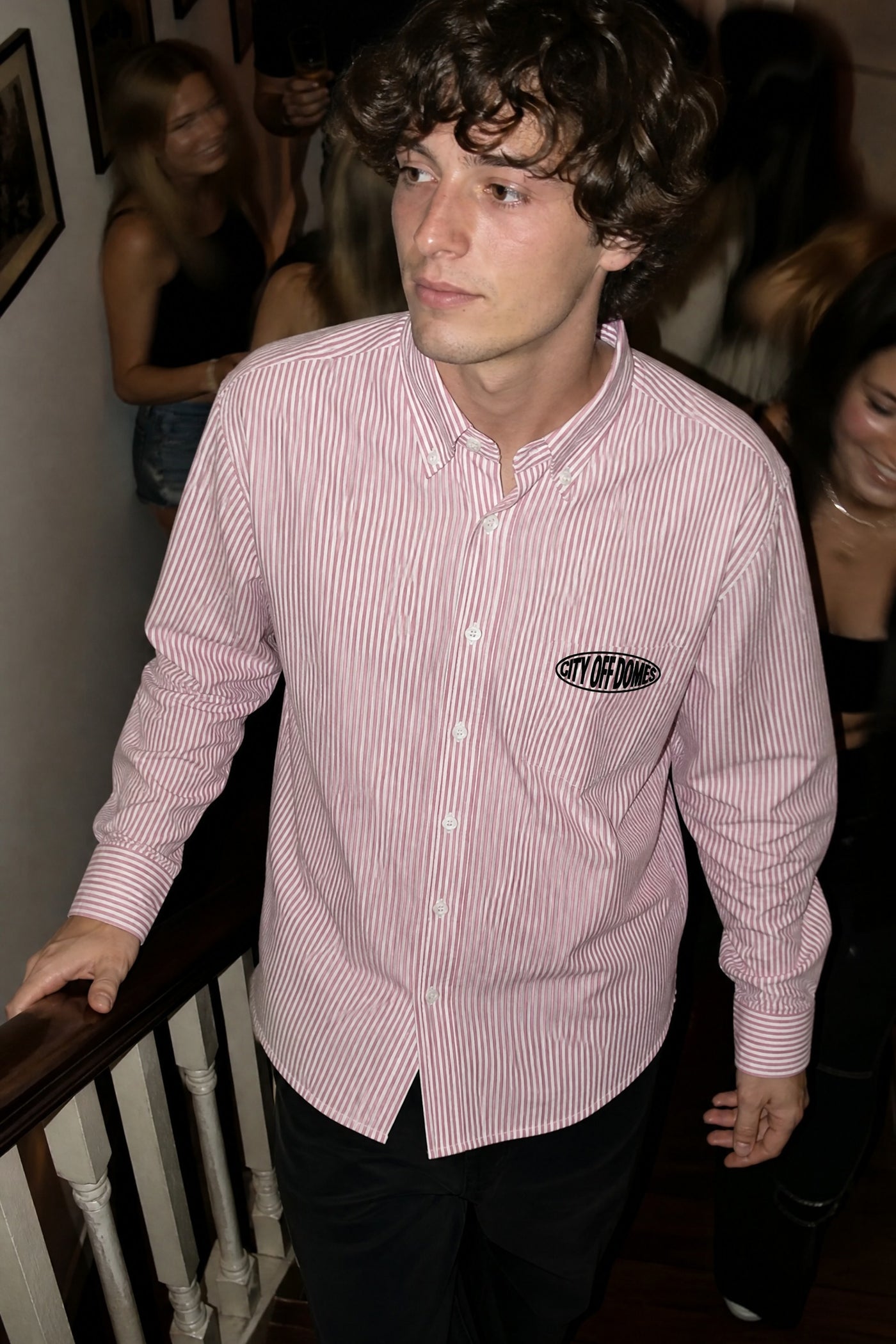 City Off Domes Rock Star Pink Stripe Shirt
