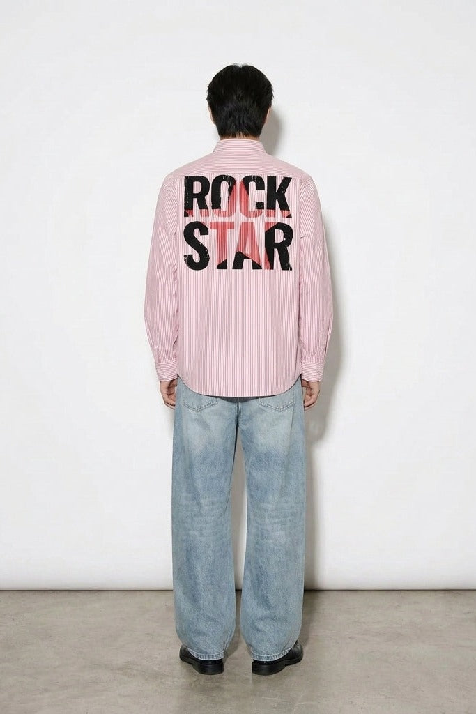 City Off Domes Rock Star Pink Stripe Shirt