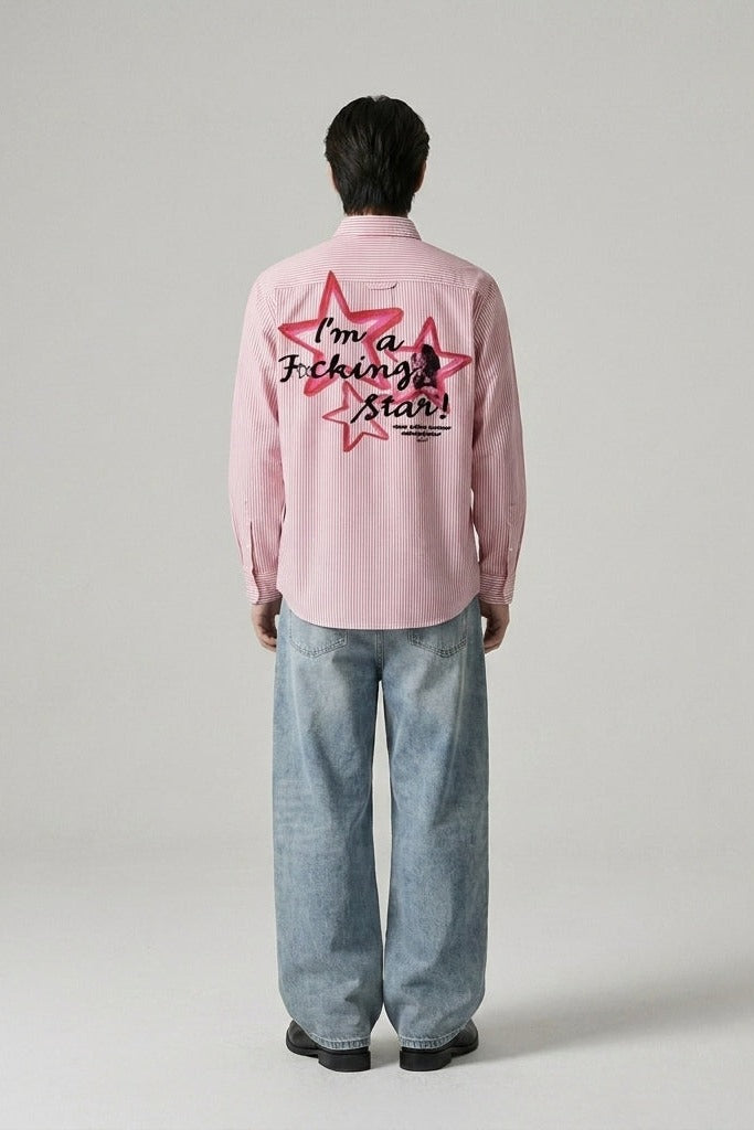City Off Domes Rogue Star Pink Stripe Shirt