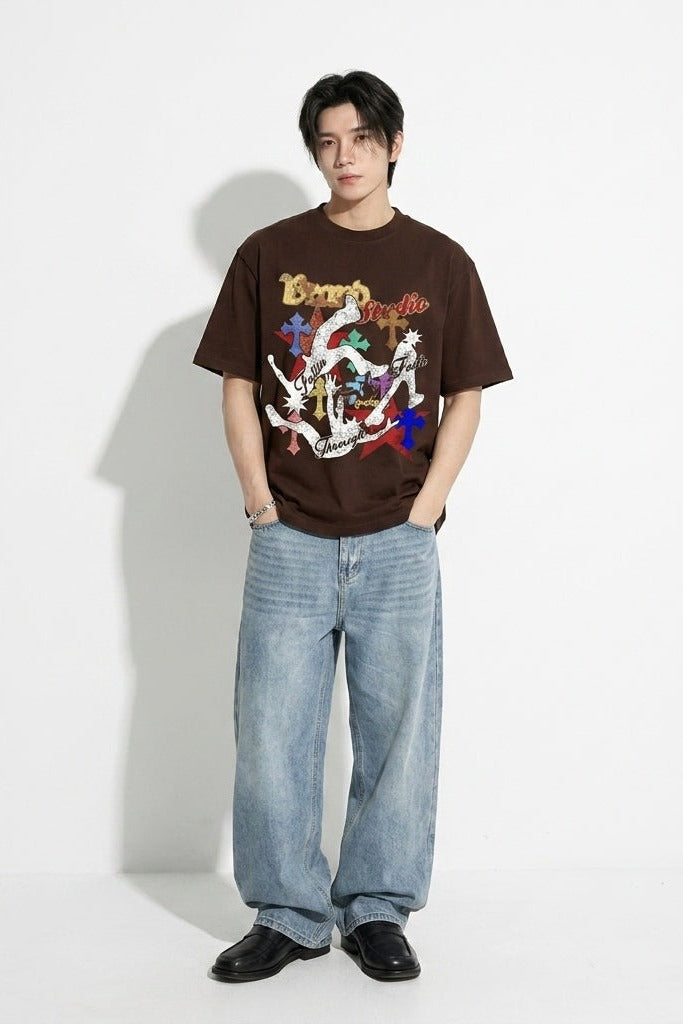 City Off Domes Urban Glitch Brown T-Shirt