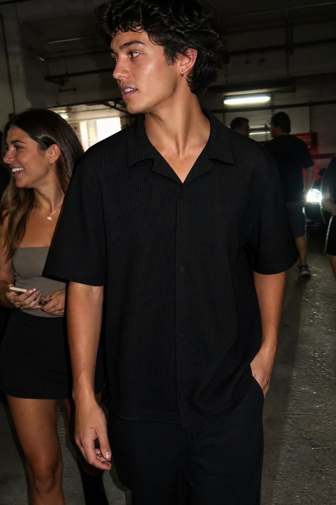 City Off Domes Waffle Shirt Black