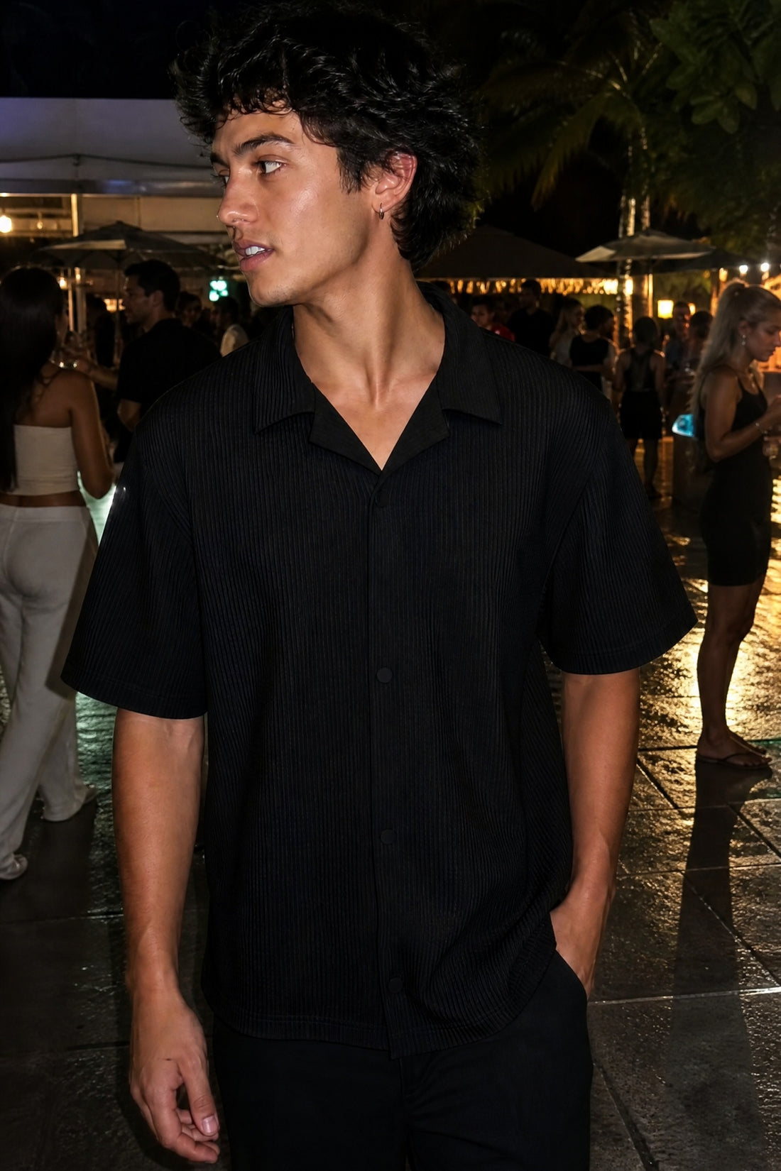 City Off Domes Waffle Shirt Black