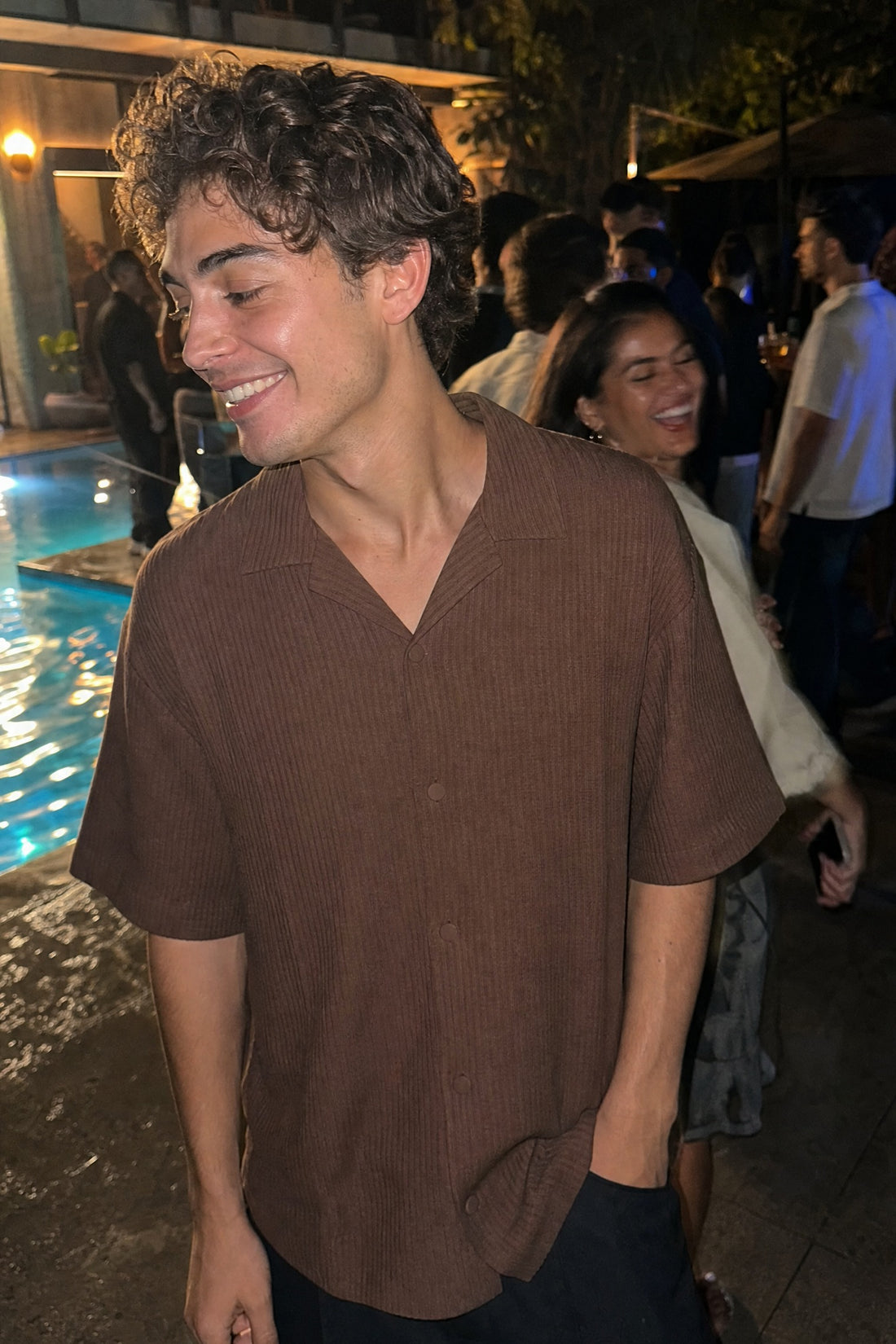 City Off Domes Waffle Shirt Brown