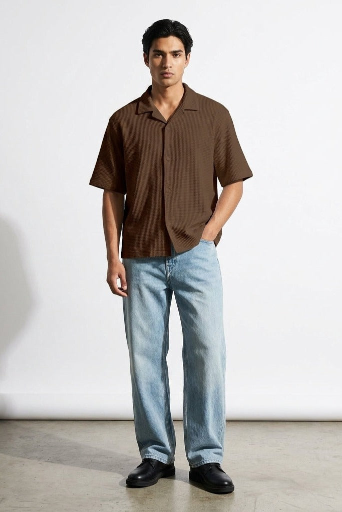 City Off Domes Waffle Shirt Brown