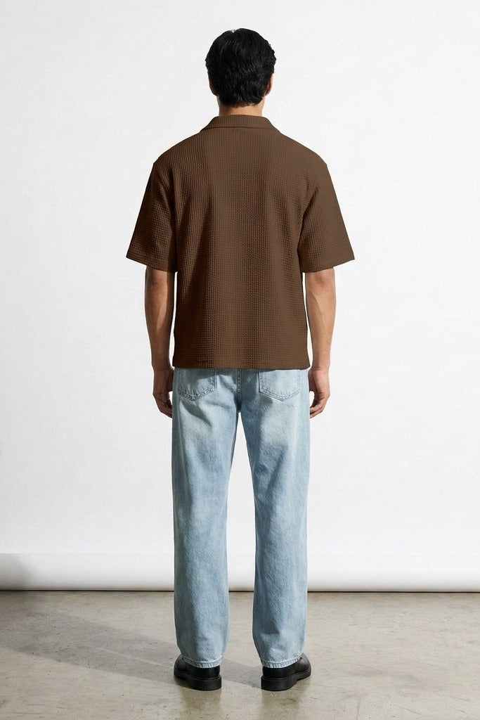 City Off Domes Waffle Shirt Brown