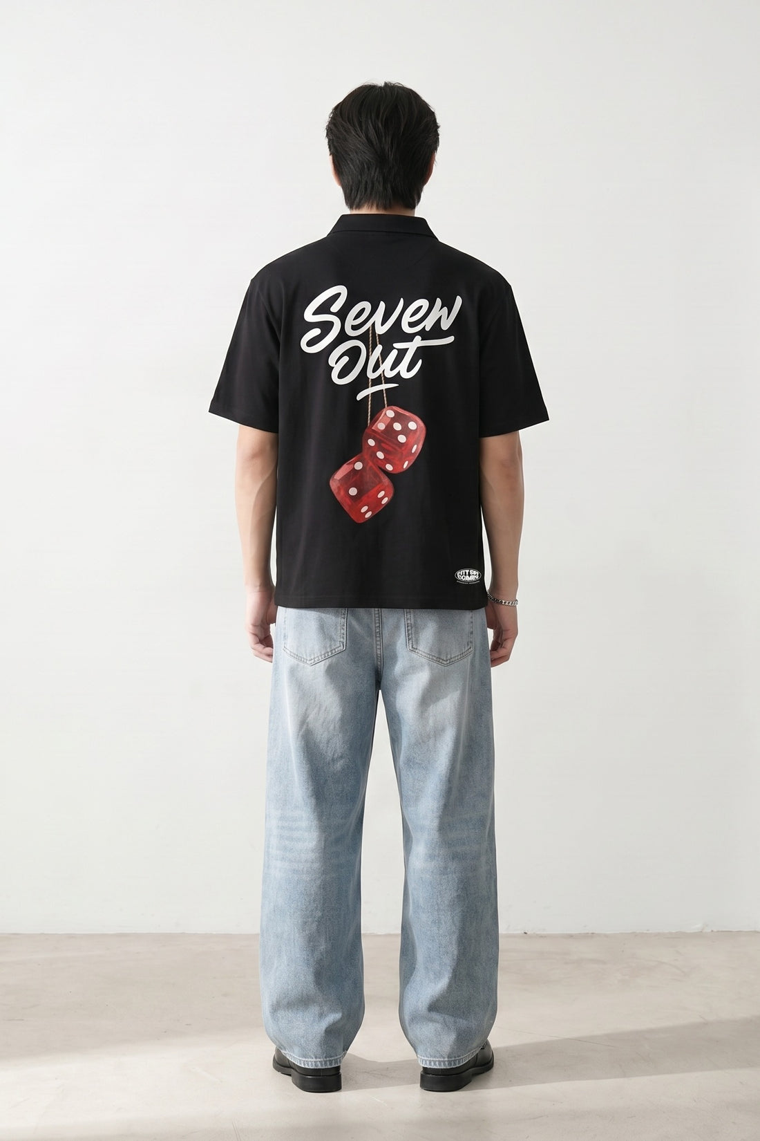 City Off Domes Dice & Drama Polo Black Quarter Zip T-Shirt