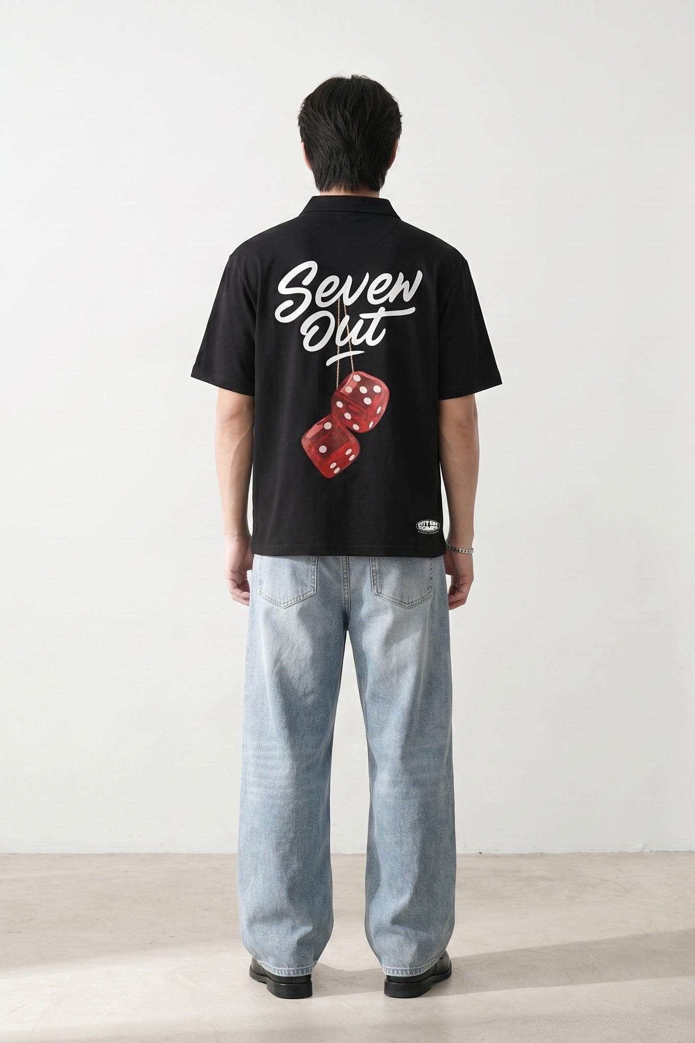City Off Domes Dice & Drama Polo Black Quarter Zip T-Shirt
