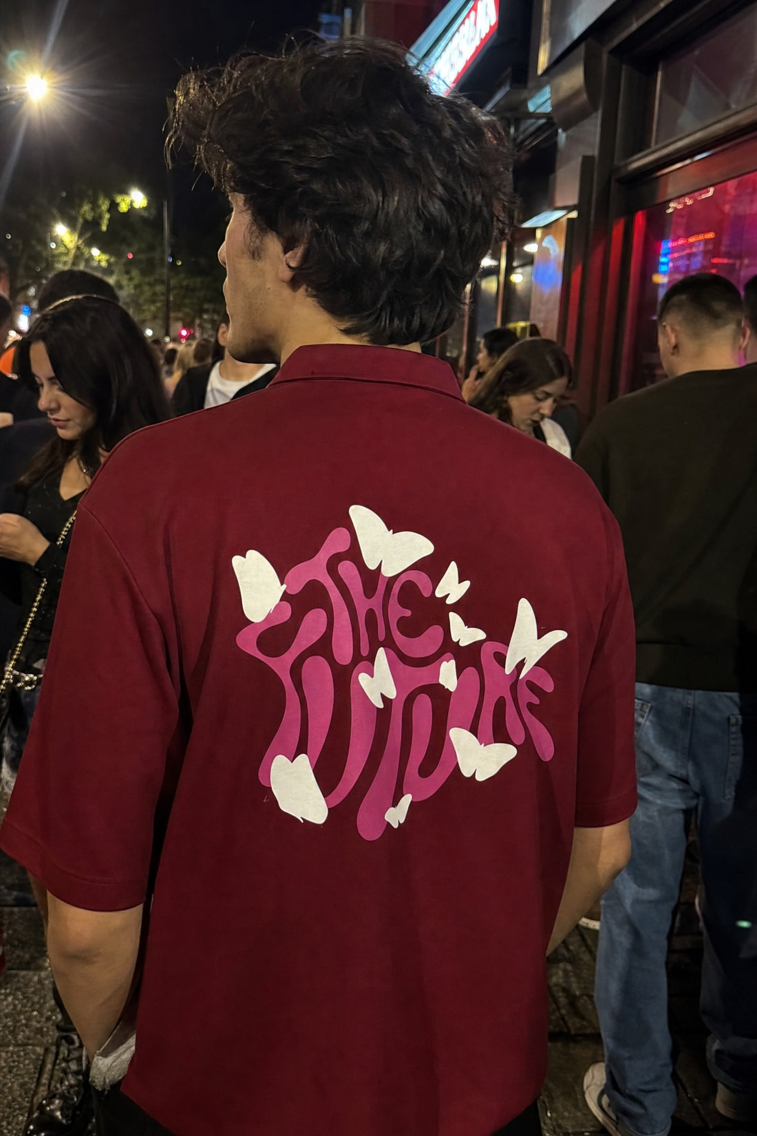 City Off Domes Dream in Ink Maroon Polo Quarter Zip T-Shirt