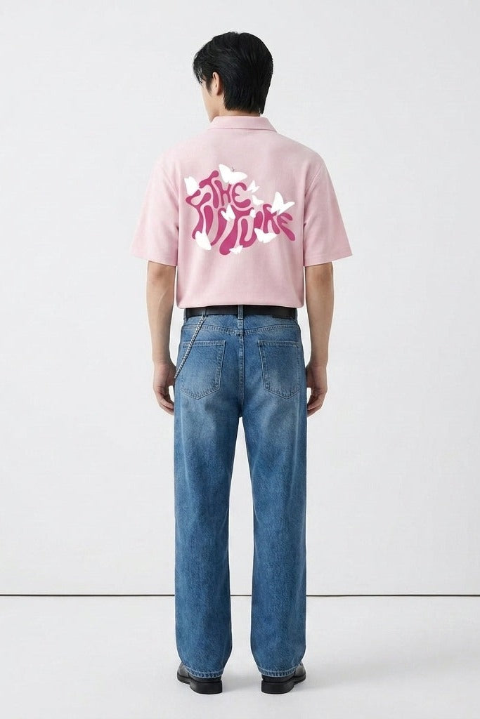 City Off Domes Dream in Ink Pink Polo Quarter Zip T-Shirt