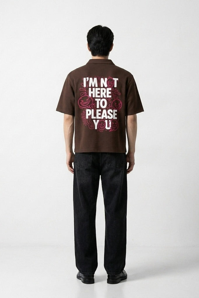 City Off Domes Dream in Ink Brown Polo Quarter Zip T-Shirt