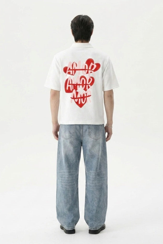 City Off Domes Heart Riot White Quarter Zip T-Shirt