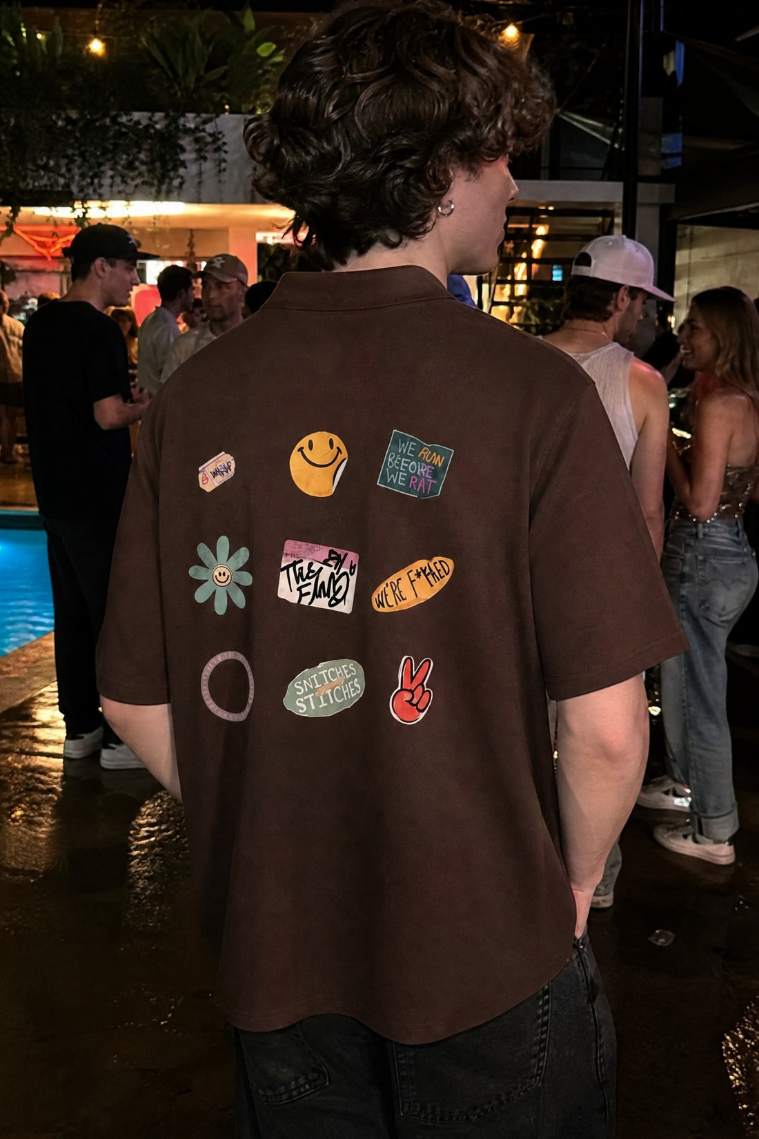 City Off Domes Sweet Chaos Graphics Brown Quarter Zip T-Shirt