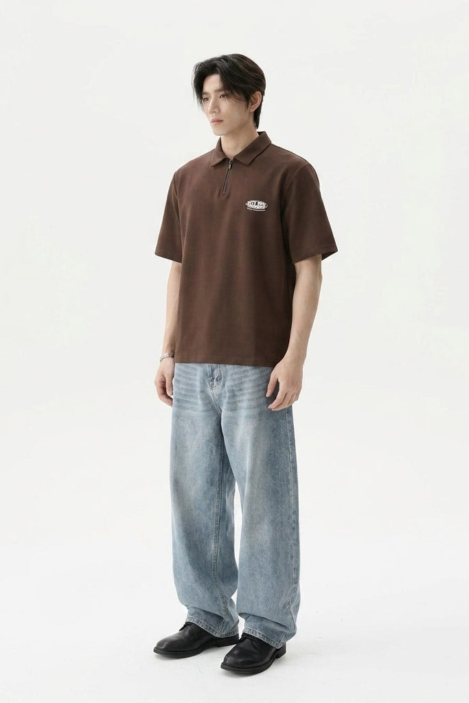 City Off Domes Sweet Chaos Graphics Brown Quarter Zip T-Shirt