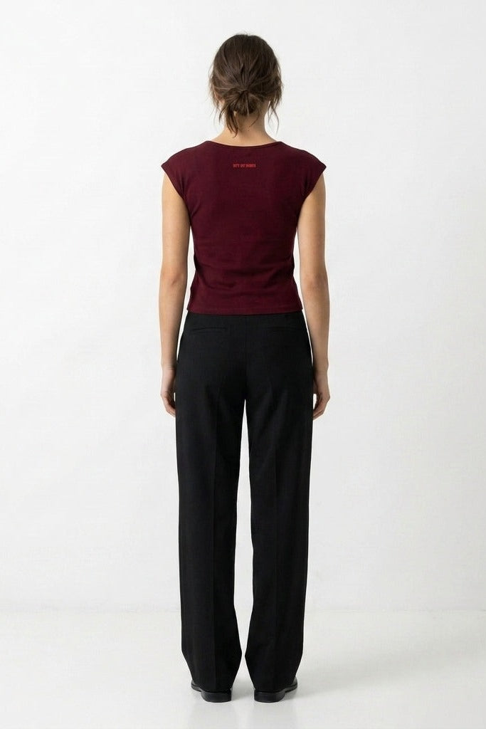 City Off Domes By Sass Maroon Tank Top