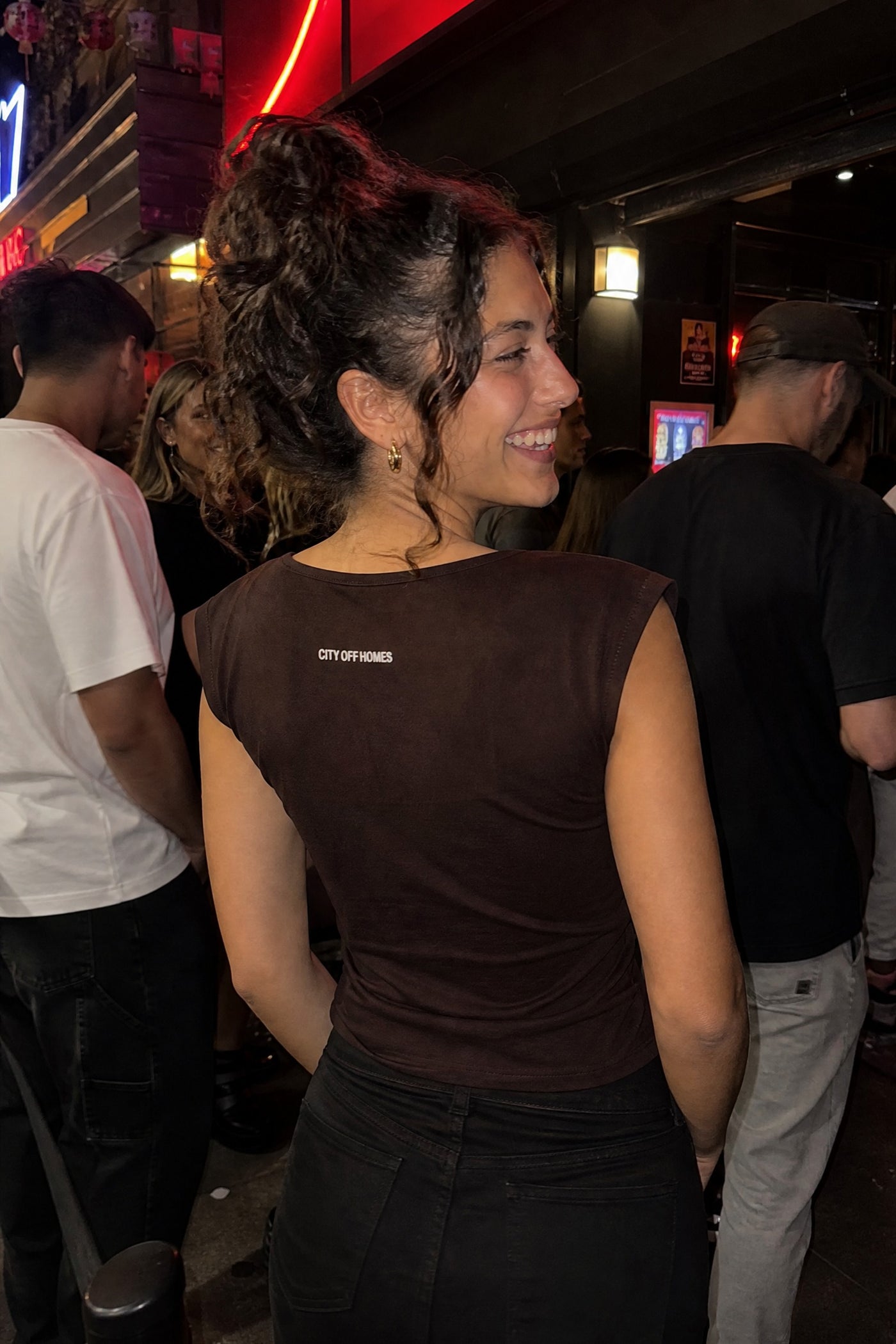 City Off Domes Particle Storm Brown Tank Top