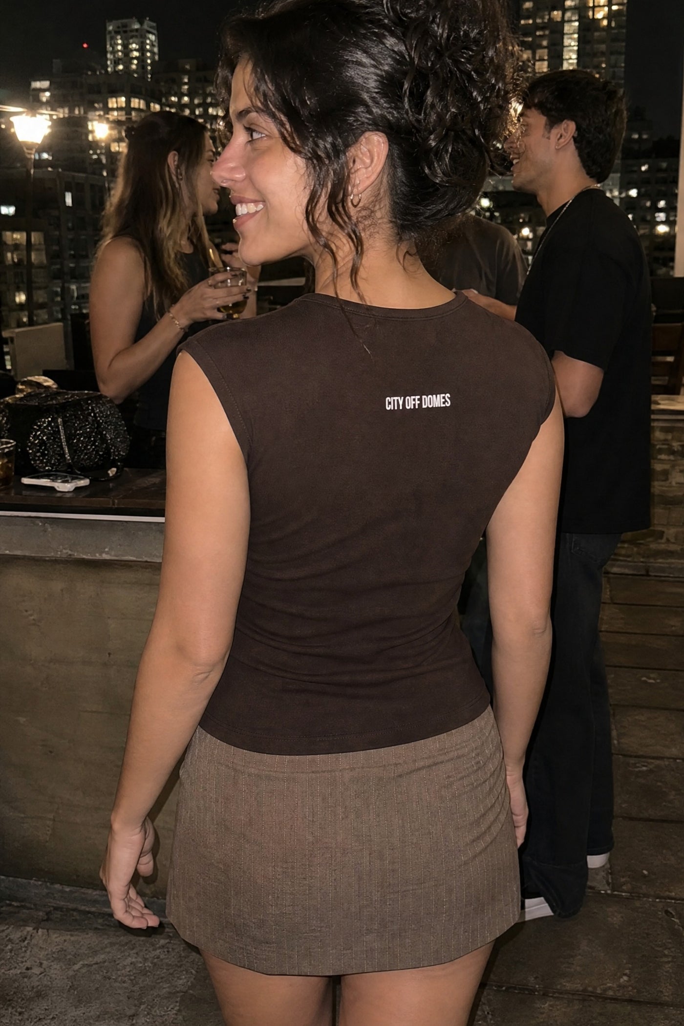City Off Domes Star Explosion Brown Tank Top