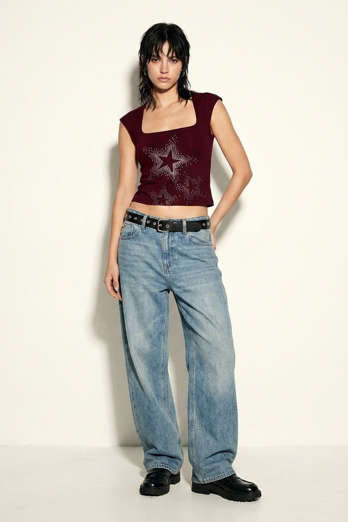 City Off Domes Star Explosion Maroon Tank Top