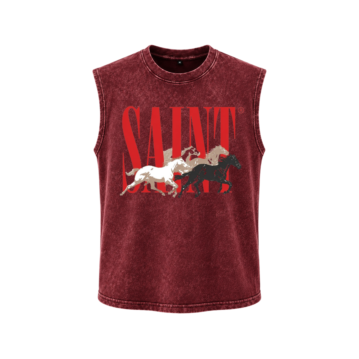 City Off Domes Black Horse Tank Maroon