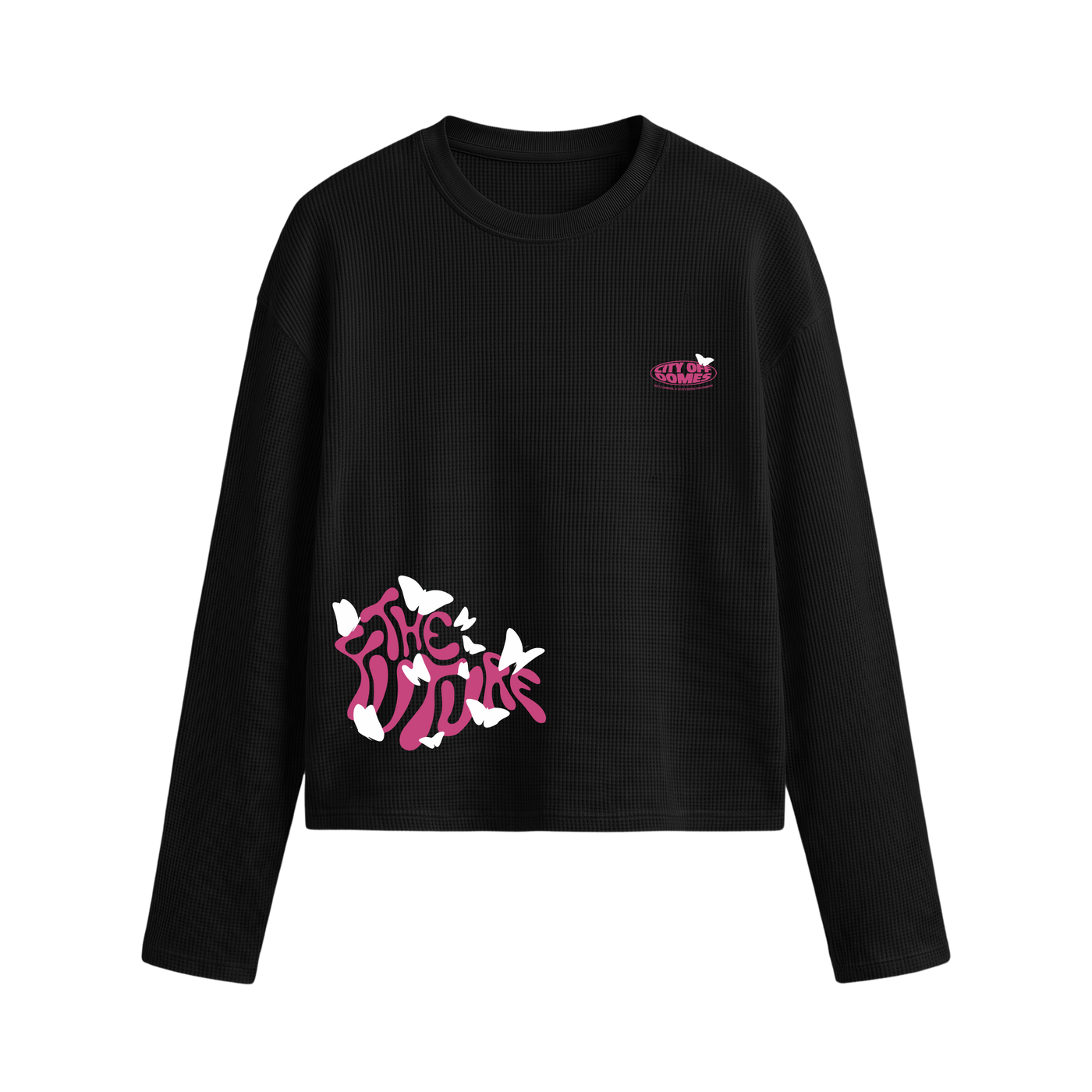 City Off Domes Bloom Graffiti Waffle T-shirt Black