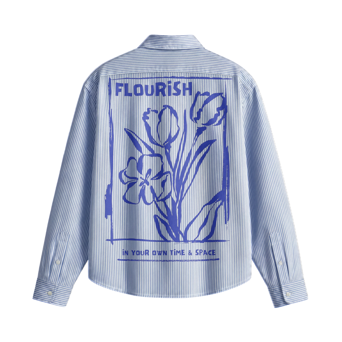 City Off Domes  Blue Bloom Blue Stripe Shirts