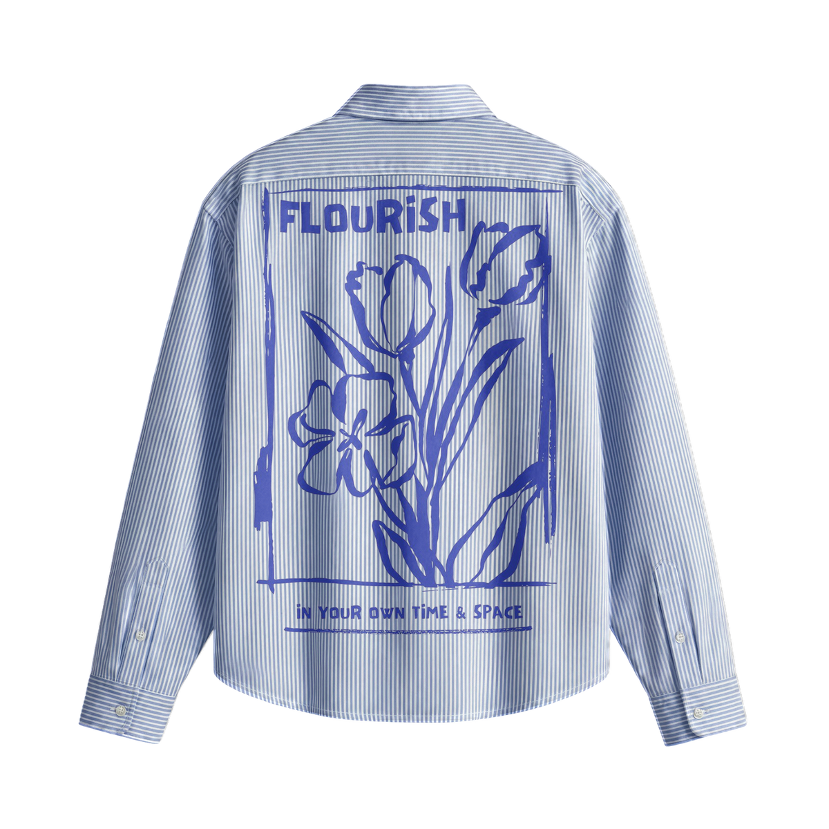 City Off Domes  Blue Bloom Blue Stripe Shirts