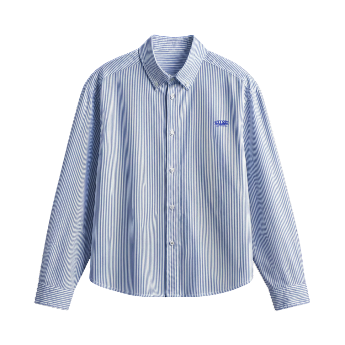 City Off Domes  Blue Bloom Blue Stripe Shirts